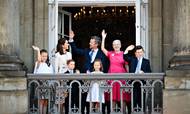 Her ses en række medlemmer af kongehuset, da kronsprins Frederik fejrede, at han blev 50 år i 2018. Arkivfoto: Philip Davali