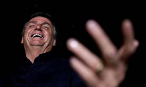 Jair Bolsonaro, Brasiliens præsident, efter resultatet af første runde af det brasilianske præsidentvalg i nat. Foto: Ueslei Marcelino/Reuters