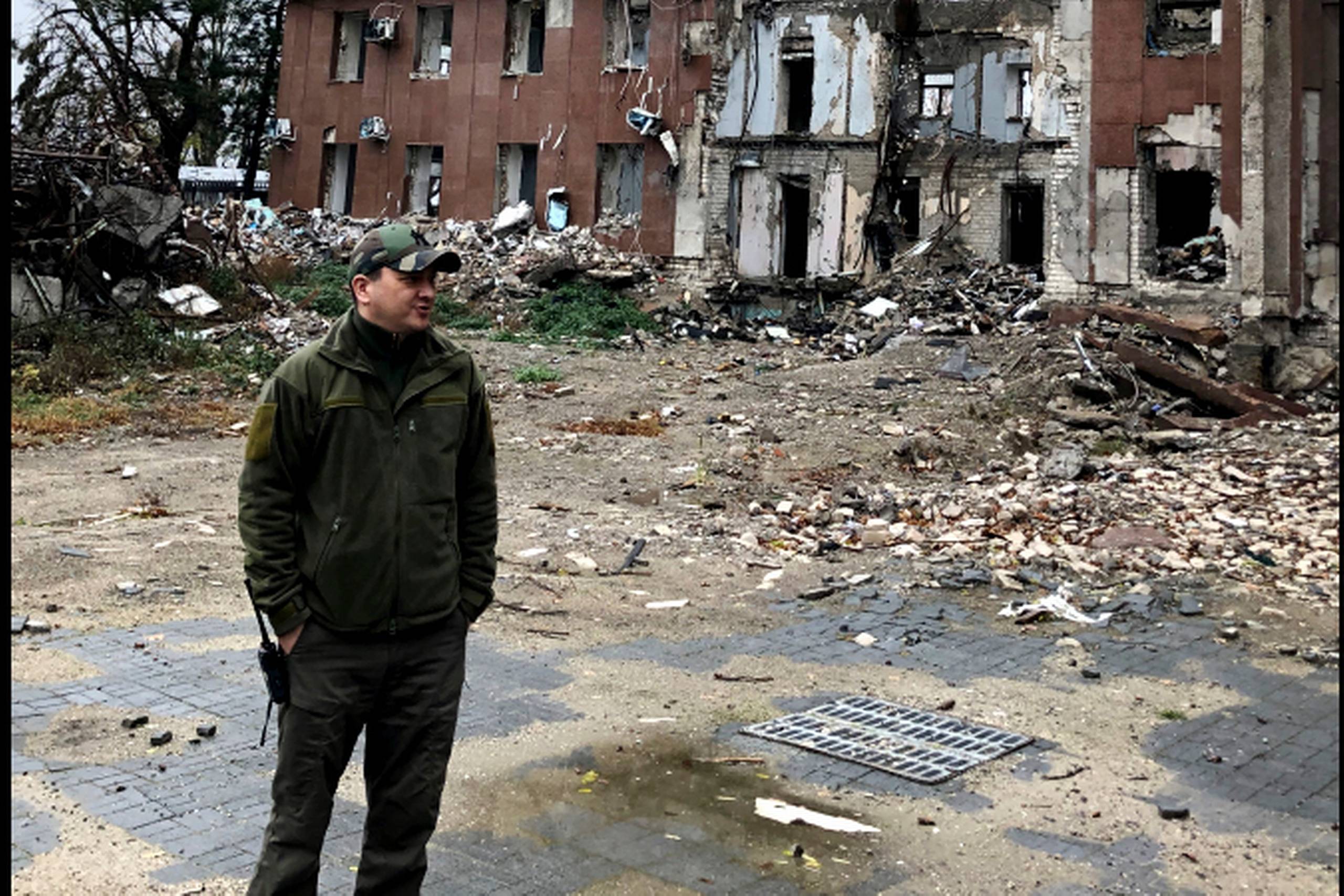 Den 29. marts gennemførte russiske styrker et luftangreb mod administrationsbygningen i Mykolaiv. 38 mennesker mistede livet. Guvernøren, hvis kontor blev udslettet, var forsinket den morgen pga. trafik og overlevede. Foto: Ole Egberg Mikkelsen.