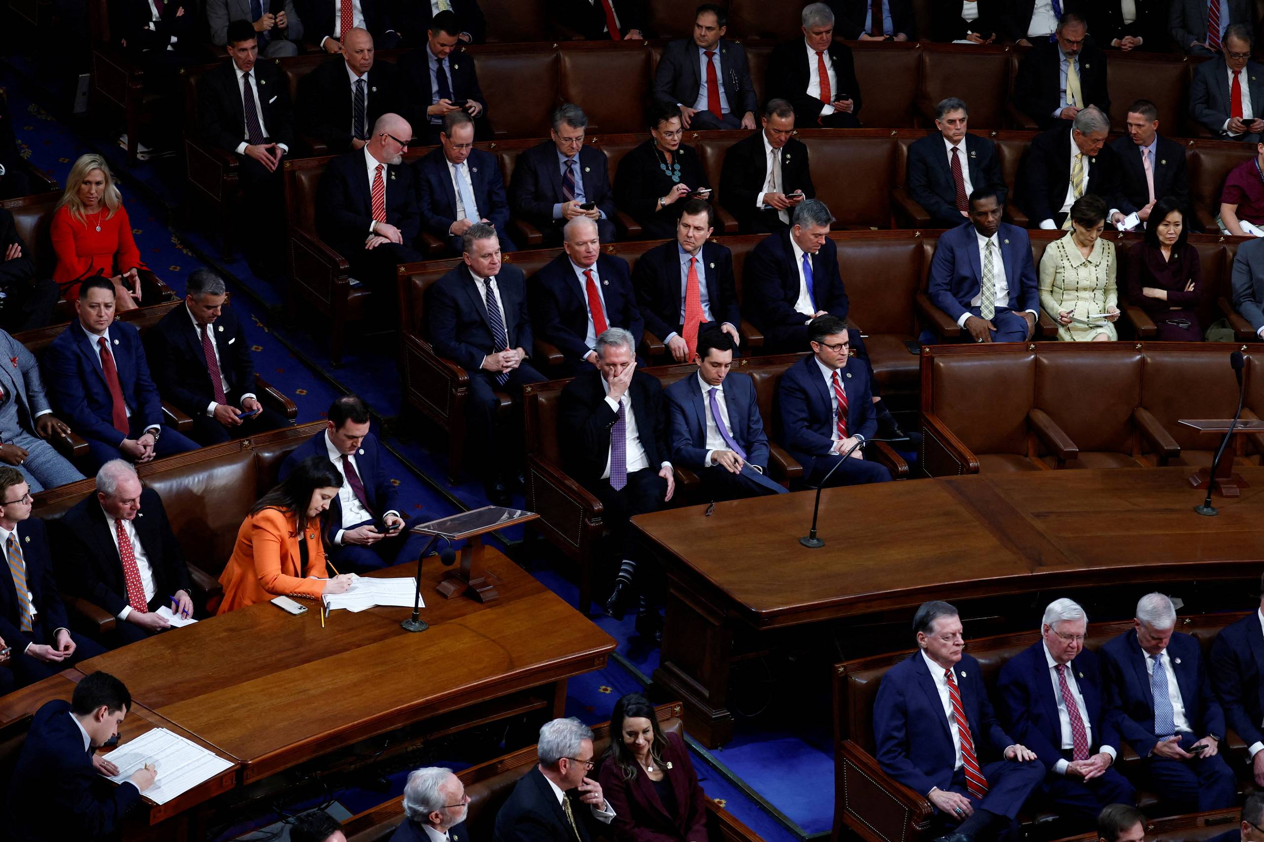 På trods af samarbejder mellem demokrater og republikanere i 2022 er polariseringen i amerikansk politik i 2023 ikke forsvundet, tydelig udtrykt i den splittede Kongres, hvor det republikanske flertal for første gang i 100 år ikke har kunnet enes om en formand. Arkivfoto: Evelyn Hockstein   