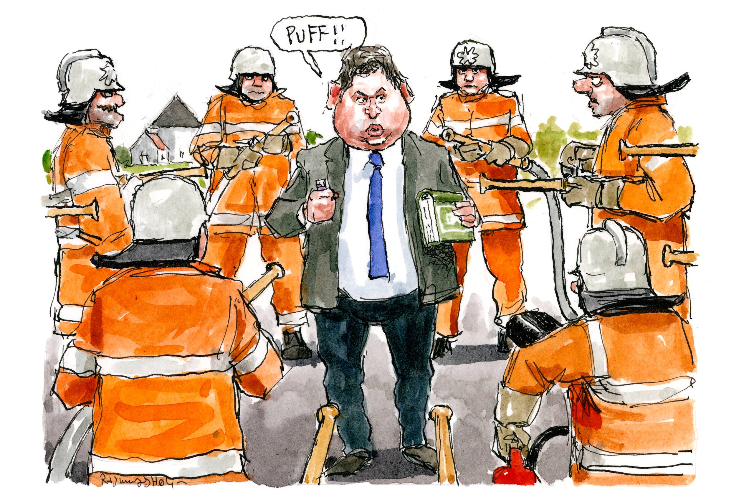 Normalt ville jeg insistere på, at ytringsfrihed ikke kan gradbøjes af et men, men Rasmus Paludan sætter mig godt nok på prøve, indrømmer Camilla-Dorthea Bundgaard. Arkivtegning: Rasmus Sand Høyer