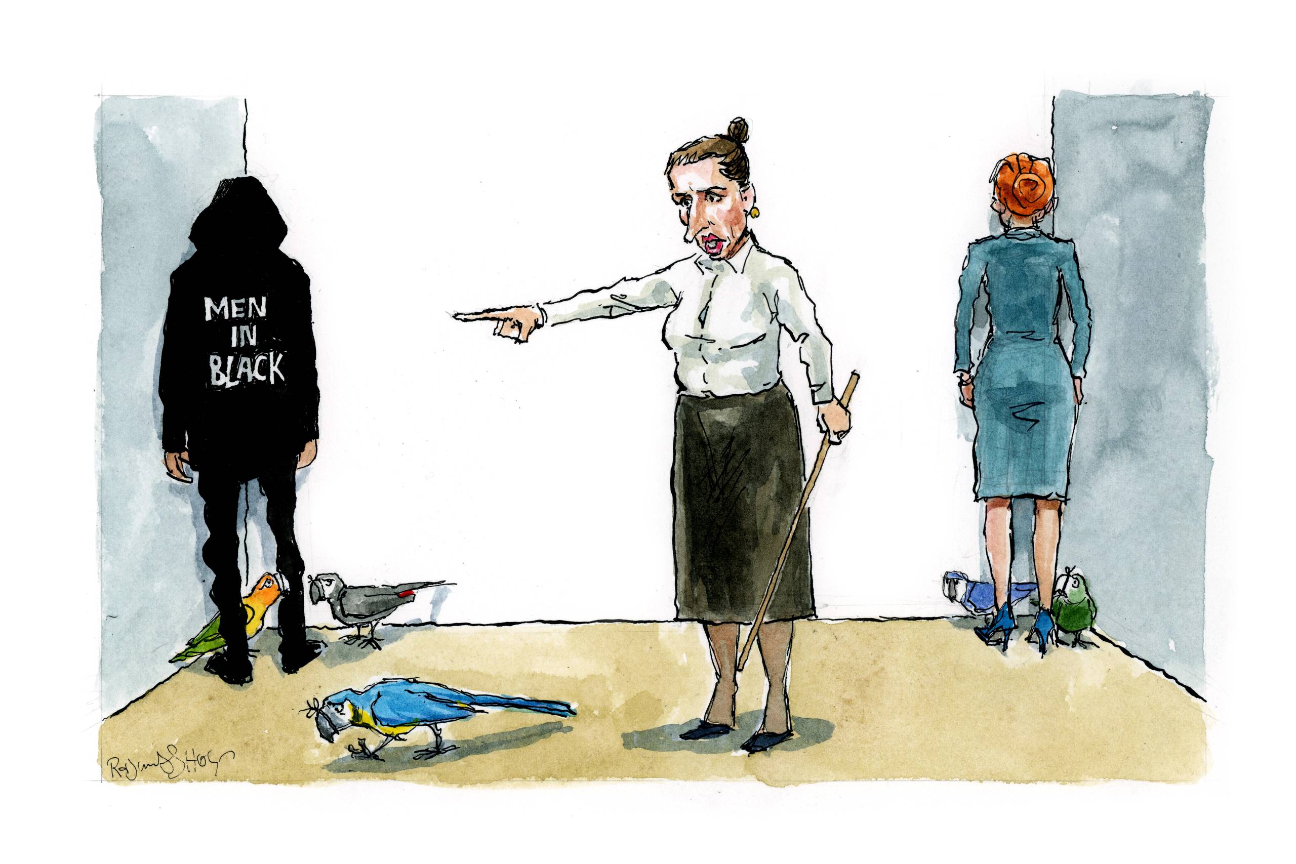 Når debatter ​bliver overset, og nuancerne i diskussioner er væk, står vi, både som enkeltpersoner og som samfund, tilbage uden muligheden for at justere og rette op på beslutninger, der viser sig at være fejlagtige, skriver kronikørerne. Tegning: Rasmus Sand Høyer.