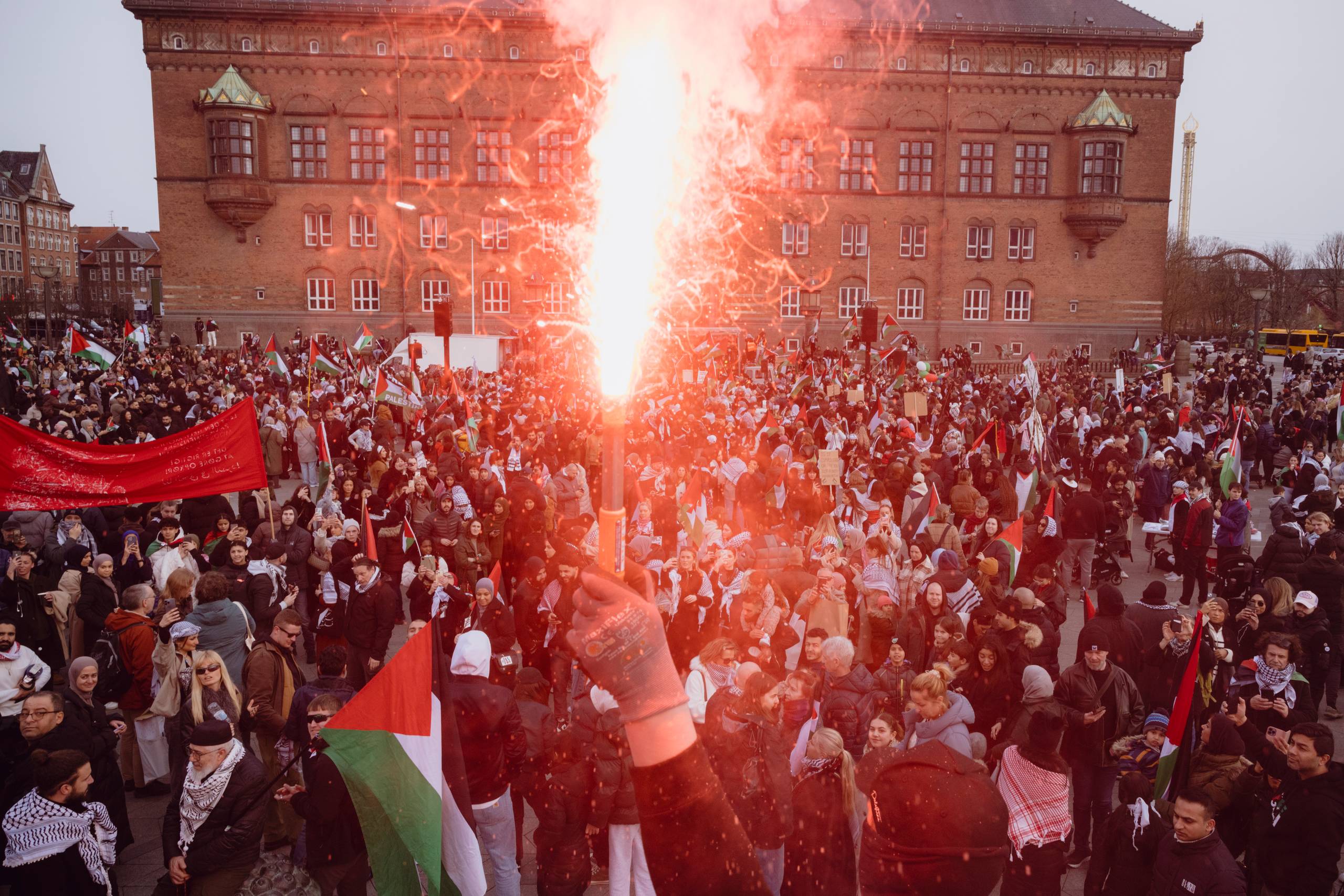 Det er for nemt at kaste fascismekortet, mener Mikkel Riis Jæger oven på bl.a. den store demonstration for Palæstina søndag. Foto: Benjamin Krog.