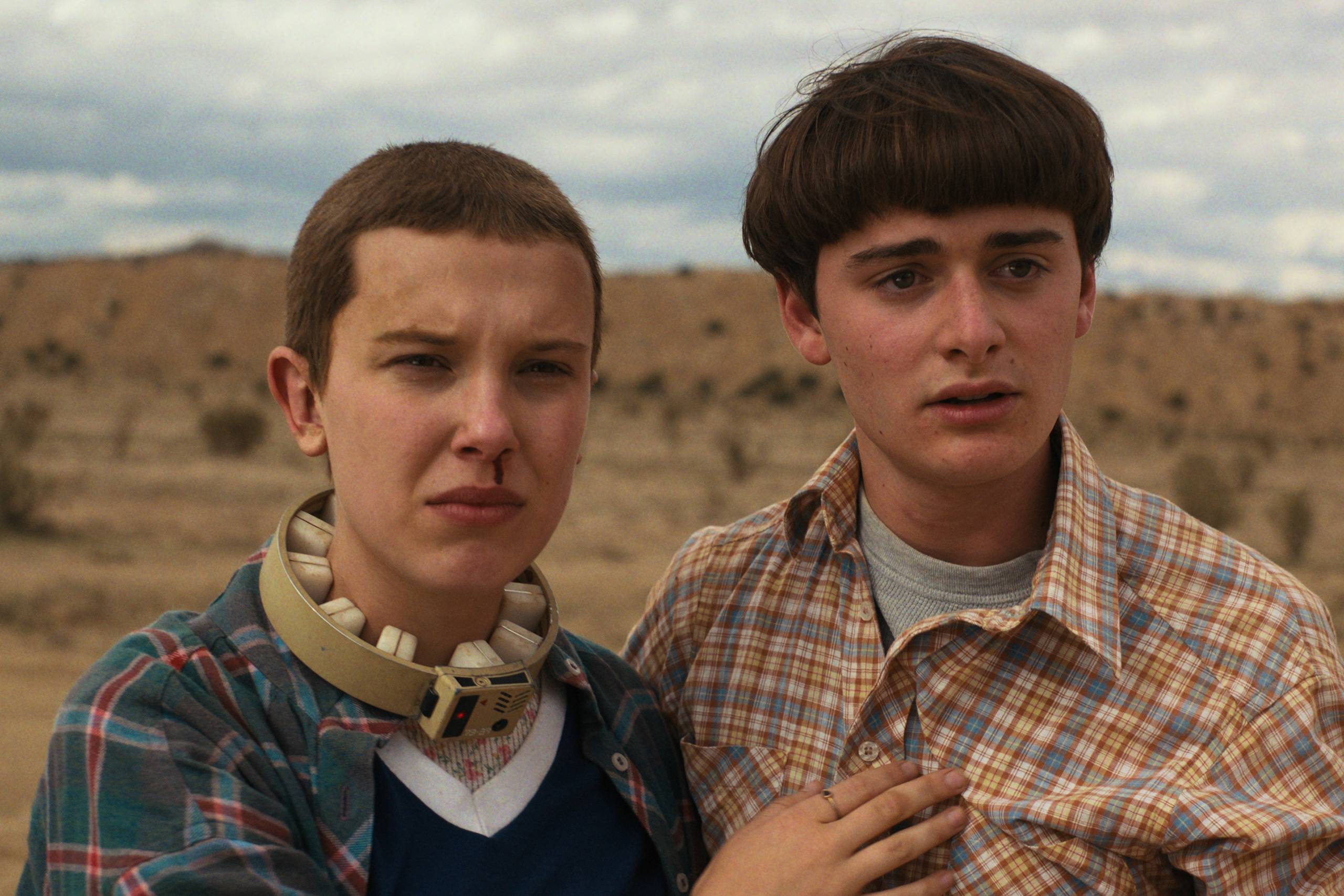 STRANGER THINGS. (L to R) Millie Bobby Brown as Eleven and Noah Schnapp as Will Byers in STRANGER THINGS. Cr. Courtesy of Netflix © 2022