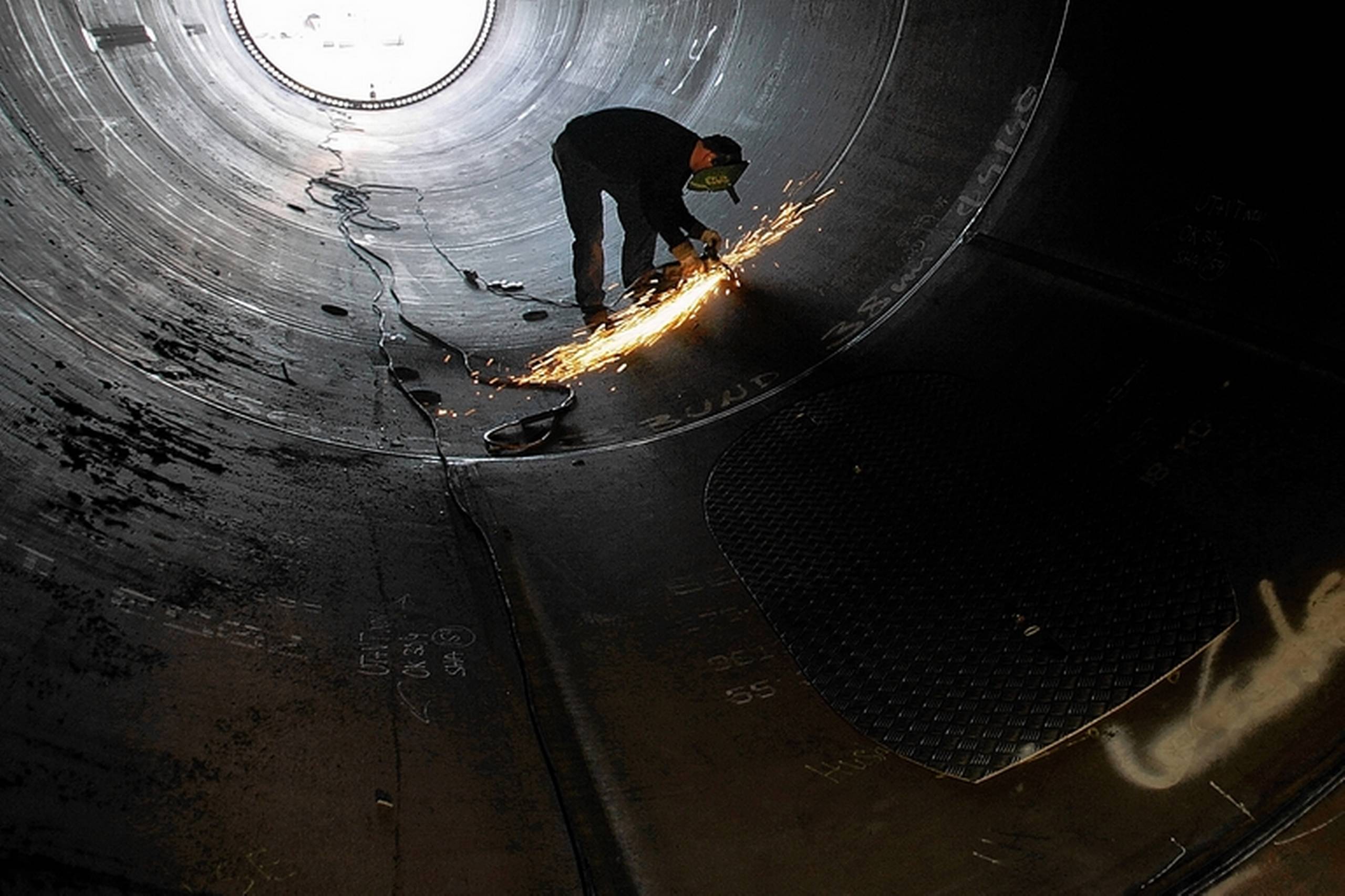 Vestas tårnfabrik i Rudkøbing. Foto: Finn Frandsen