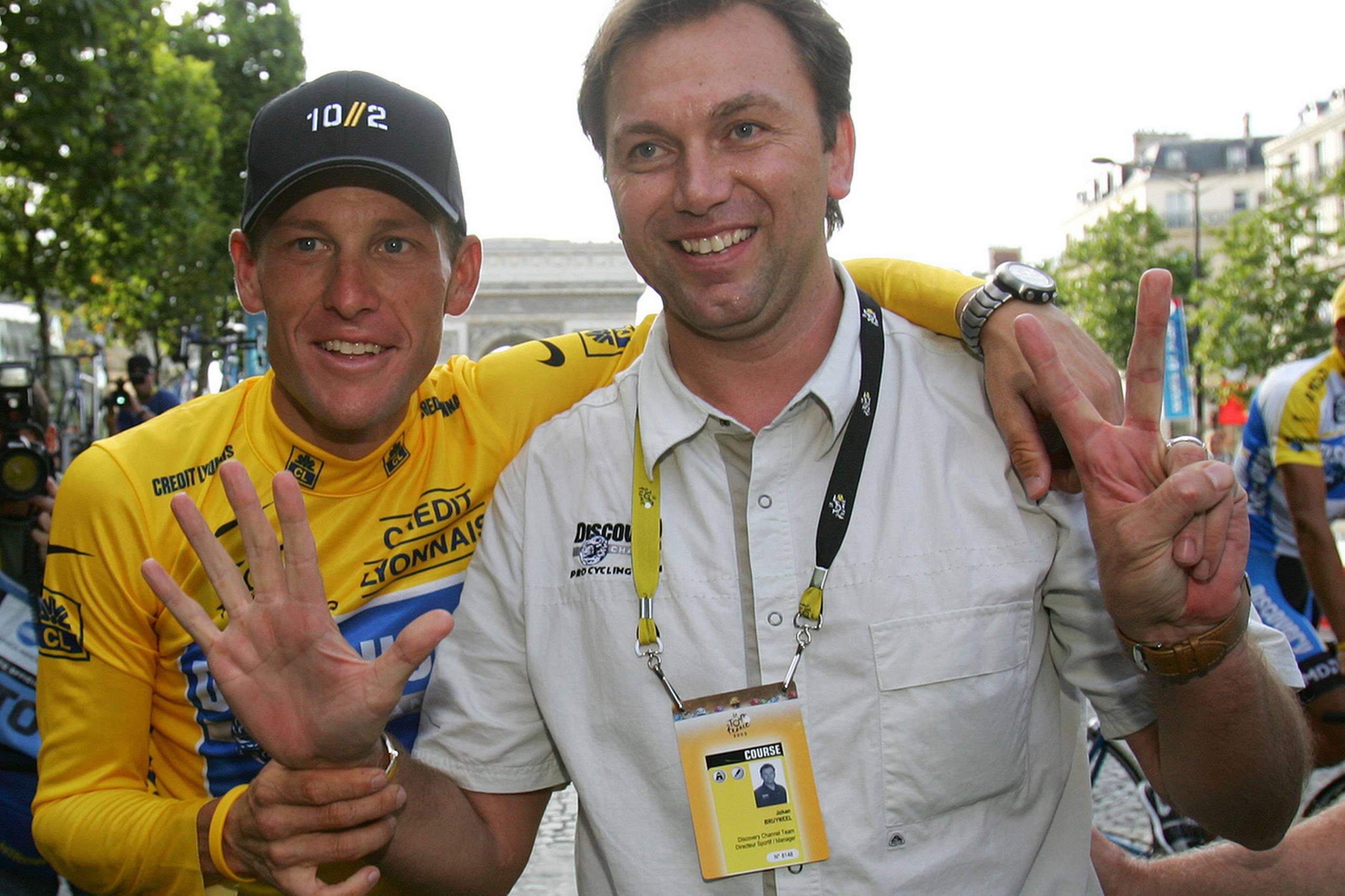 Johan Bruyneel ses her med Lance Armstrong. Billedet er fra 2005.