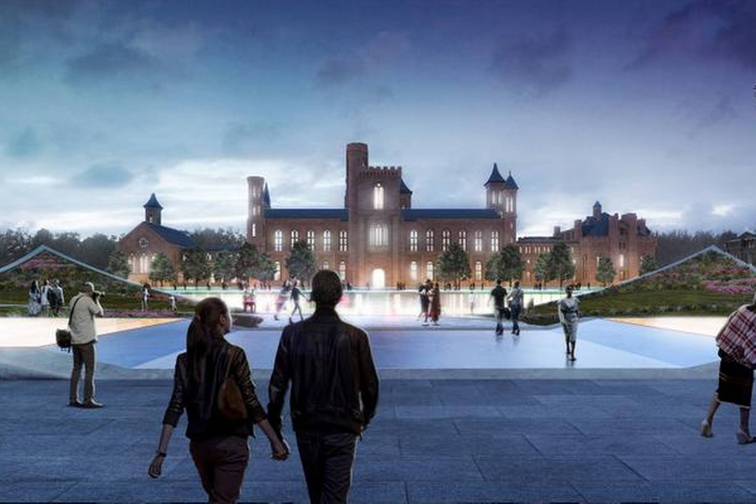 Billedet viser BIG’s visioner for Haupt Garden foran the Castle, som er administrationsbygning for Smithsonian-museerne. Fotos: The Smithsonian