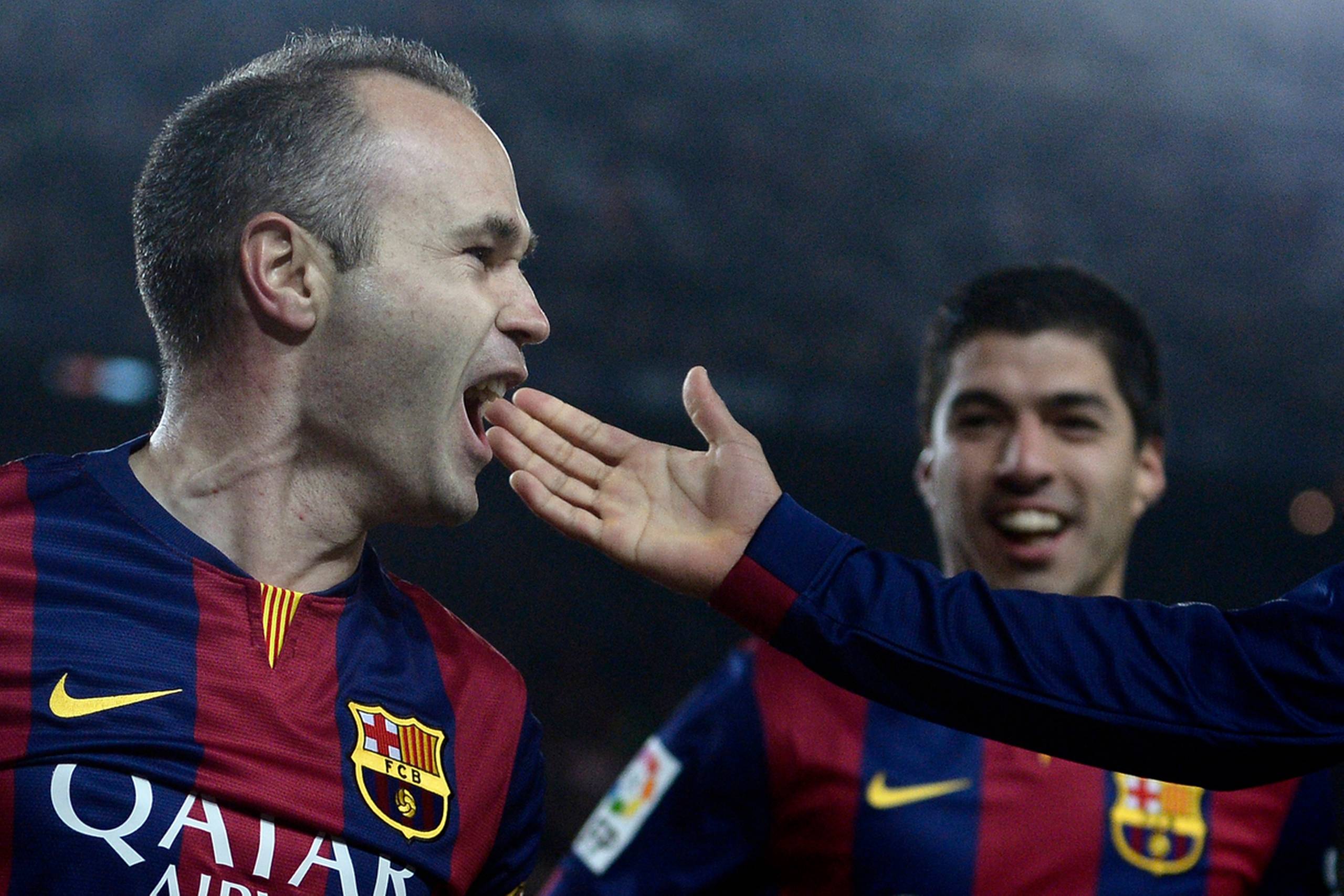 Andrés Iniesta bragte Barcelona foran efter et flot gennemspillet angreb.