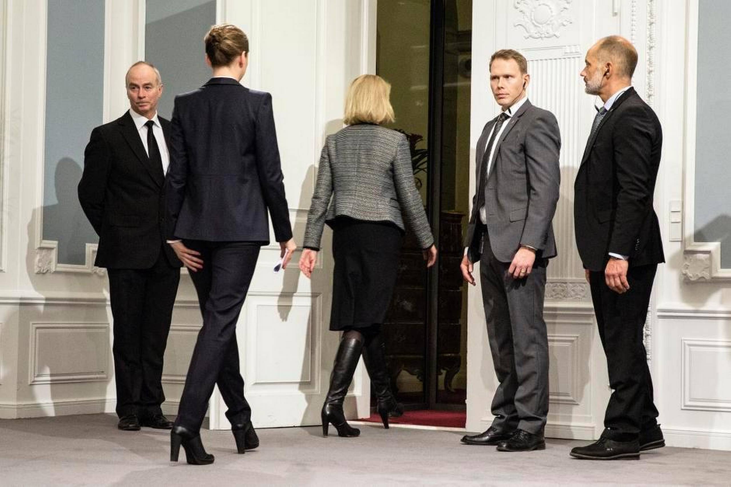 Statsministeren fremlagde sammen med forsvarsminister Nikolai Wammen (S), justits minister Mette Frederiksen (S) og R-leder Morten Østergaard regeringens terrorpakke i sidste uge i Folketingets spejlsal. Foto: Stine Bidstrup
