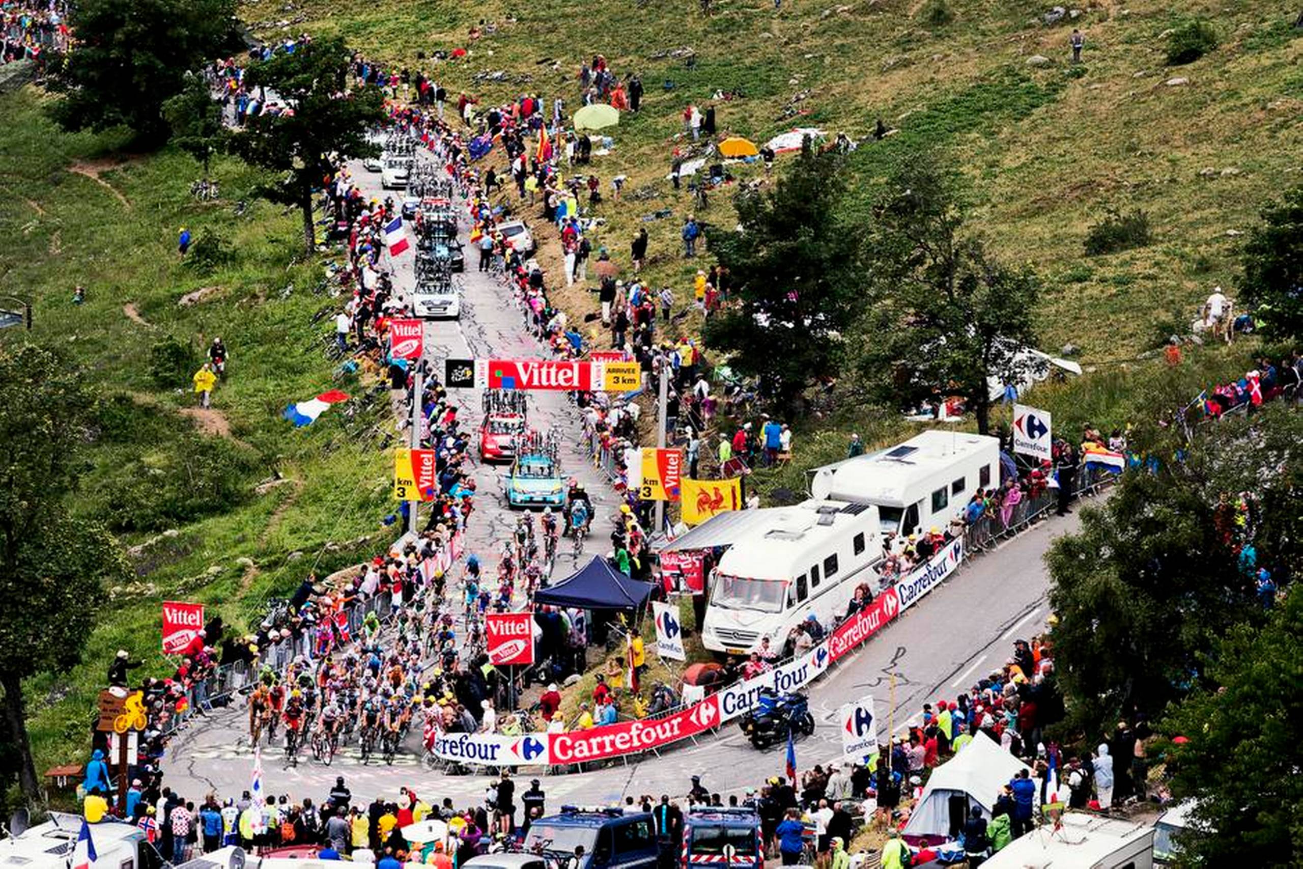 Sidste gang, Tour-feltet kørte op ad Alpe d’Huez, var på 18. etape i 2013. Vinderen blev franske Christoph Riblon. Arkivfoto: Gregers Tycho