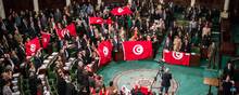 I januar 2014 kunne Tunesien fejre vedtagelsen af landets nye forfatning, som blev udformet i kølvandet på revolutionen i 2010-2011. Foto: Aimen Zine/AP Foto: Aimen Zine/AP