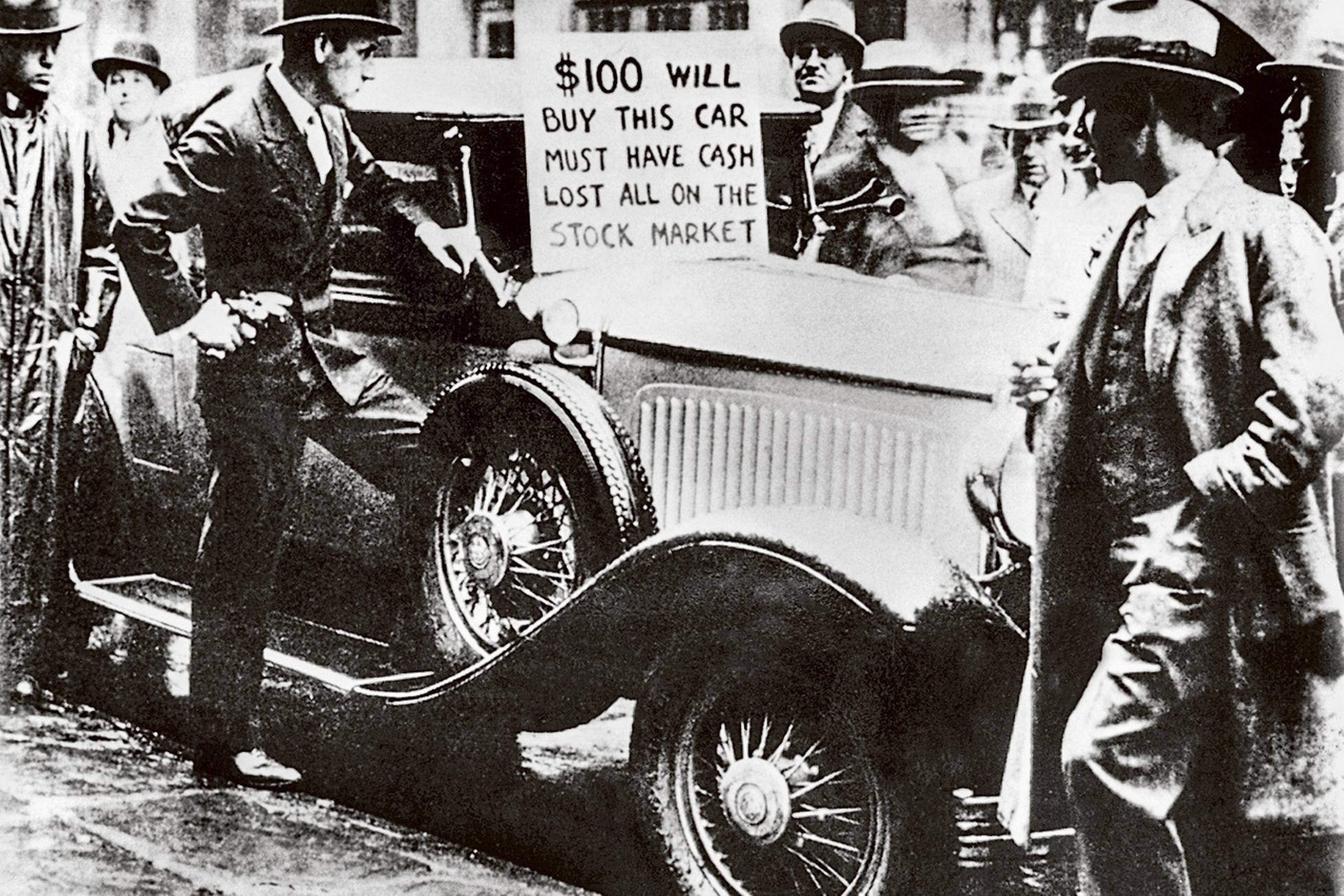 Tirsdag 29. oktober 1929 blev den amerikanske børs på Wall Street ramt af det, der siden blev kendt som ”det store krak”. Kurserne var begyndt at falde kraftigt allerede ugen før, men på denne ”sorte tirsdag” bredte panikken sig for alvor. Krakket markerede enden på ”de brølende tyvere” og indvarslede den store depression. 