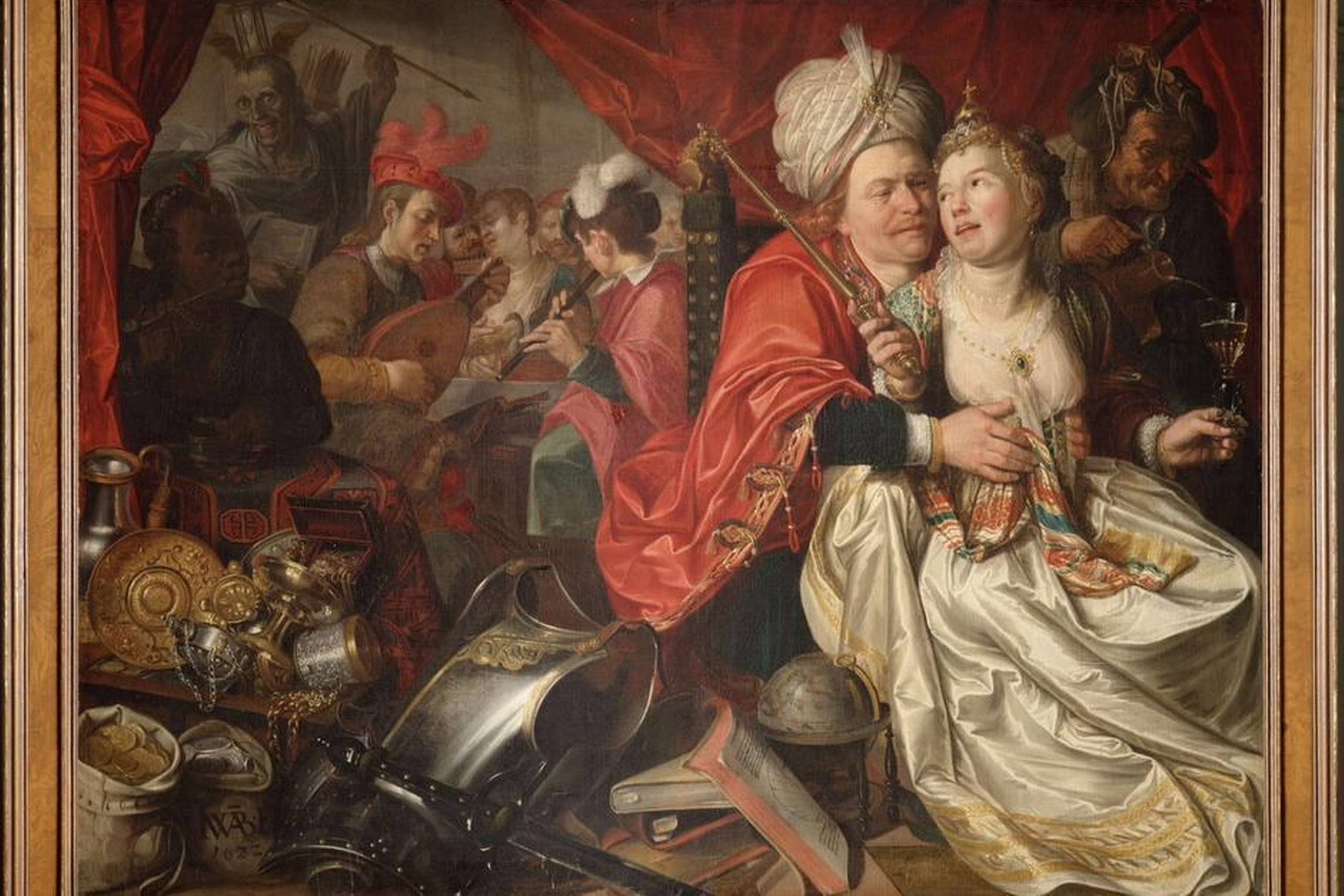 Et af de stjålne malerier, ”Kvindelige Verden” af Jacob Waben fra 1622.