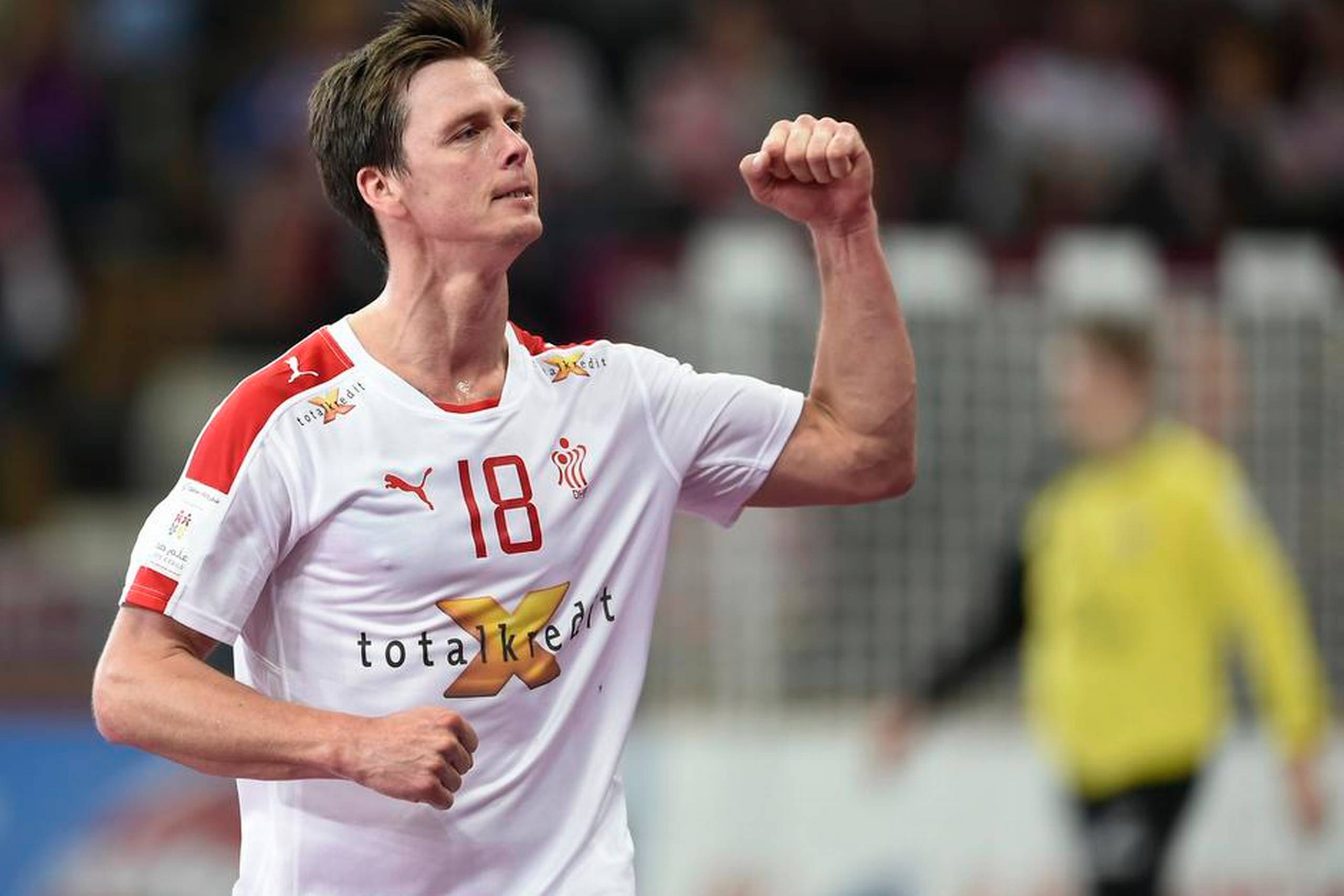 Hans Lindberg er klar til igen at knytte næven efter en scoring for landsholdet. Foto: Lars Poulsen/Polfoto