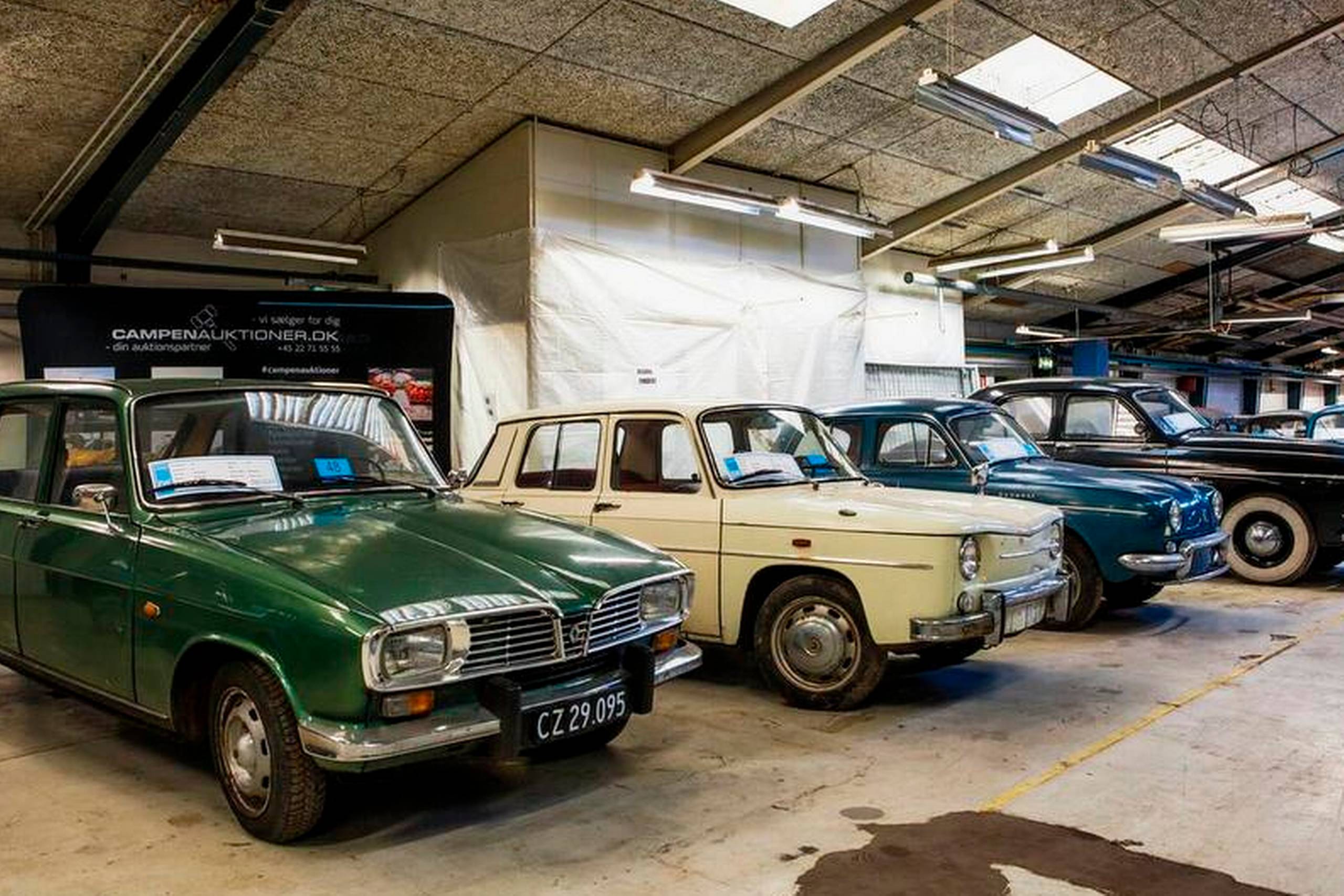 Der er mulighed for at se det meste af Renaults modelprogram i 1950’erne, 60’erne og 70’erne, når Campen Auktioner sælger en samling af gamle modeller. Fotos: Campen Auktioner