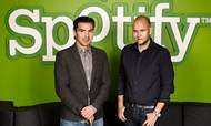 Spotifys to grundlæggere Daniel Ek (th.) og Martin Lorentzon er blevet endog meget velhavende på børsnoteringen af musiktjenesten. Foto: PR