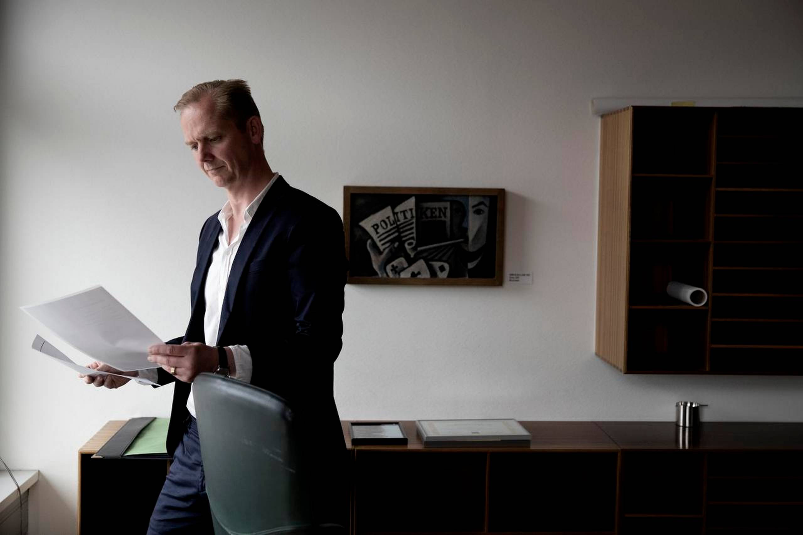 »Hvis du spørger, hvad jeg er mest træt af ved Politiken, så er det det samme, som jeg er træt af ved mig selv; nemlig når jeg er forudsigelig,« siger Politikens nye chefredaktør Christian Jensen. Foto: Peter Hove Olesen/Polfoto