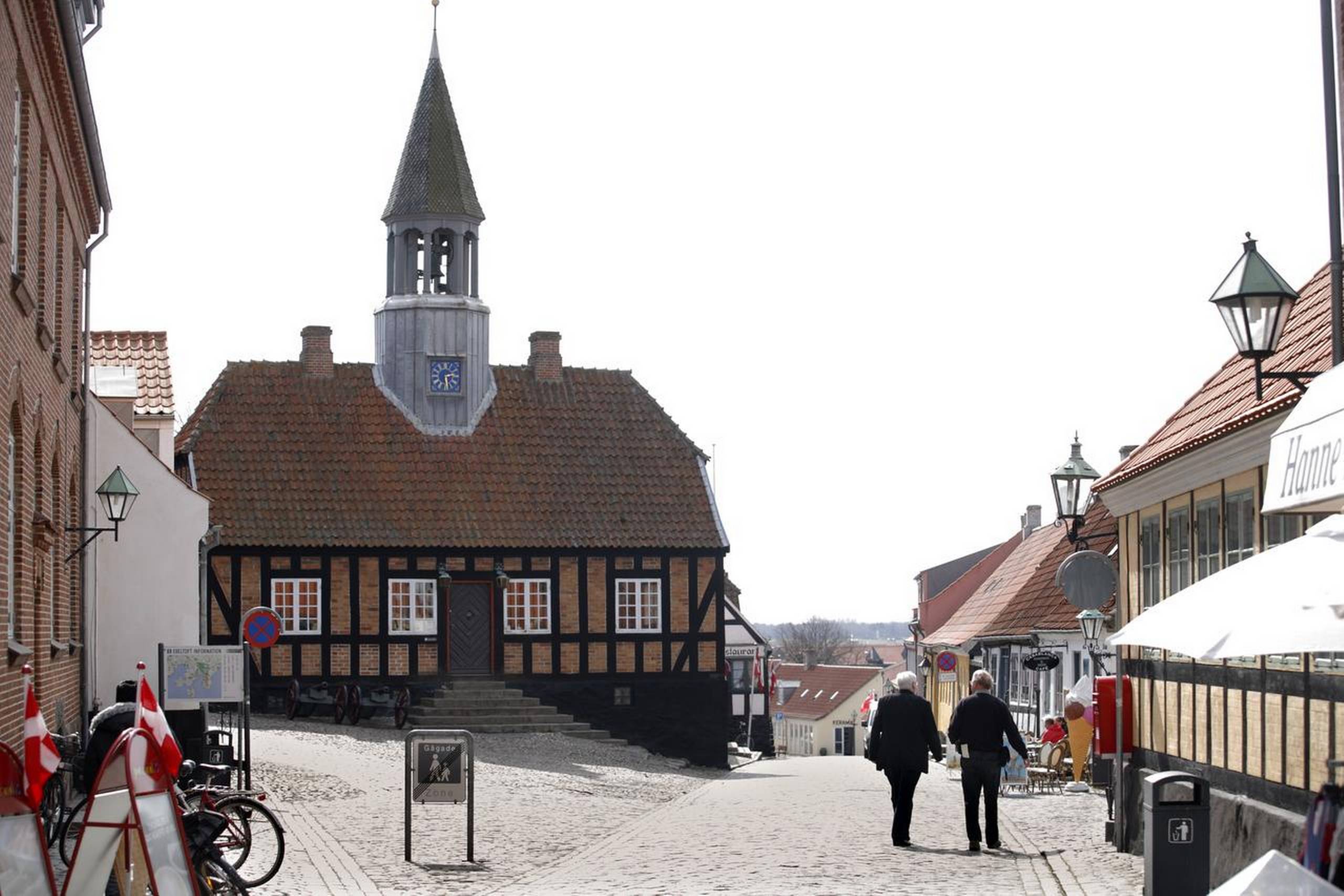 I Syddjurs Kommune, som bl.a. omfatter Ebeltoft og byens gamle rådhus, mener Cepos, at man kan effektivisere for 250 mio. kr. om året. Arkivfoto: Mogens Langkilde/Polfoto