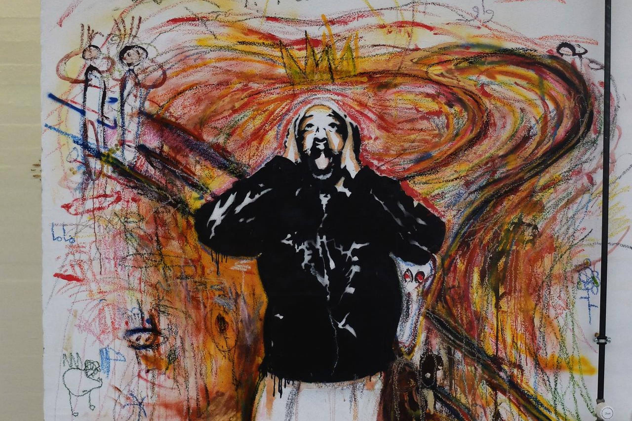 Shadi Alzaqzouq: ”Appel à la prière”, 2016. Stedsspecifikt værk - vægmaleri. Foto: Lars Svanholm