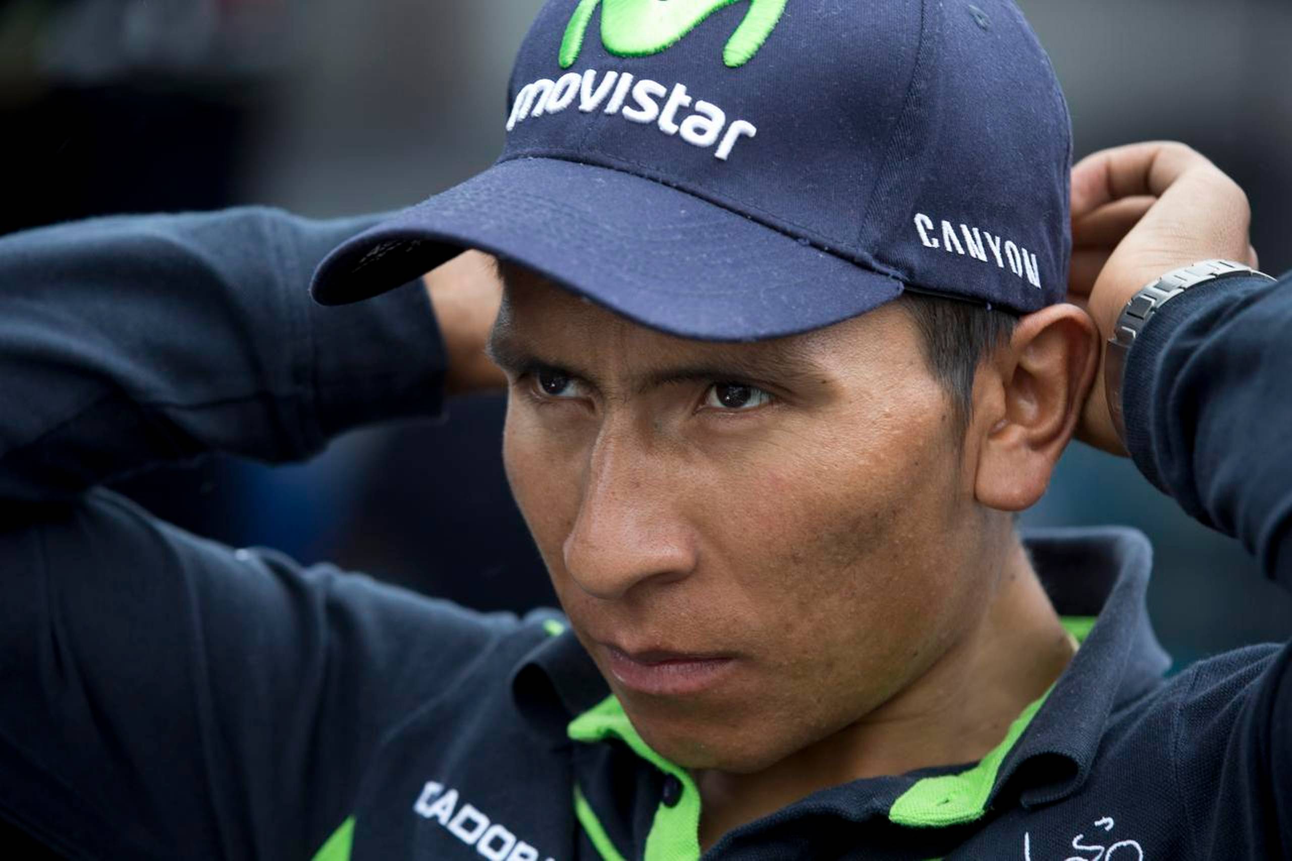 Nairo Quintana er 35 sekunder efter Chris Froome i klassementet, efter at han tabte 12 sekunder til briten i sidevinden på onsdagens etape. Foto: Peter Dejong/AP