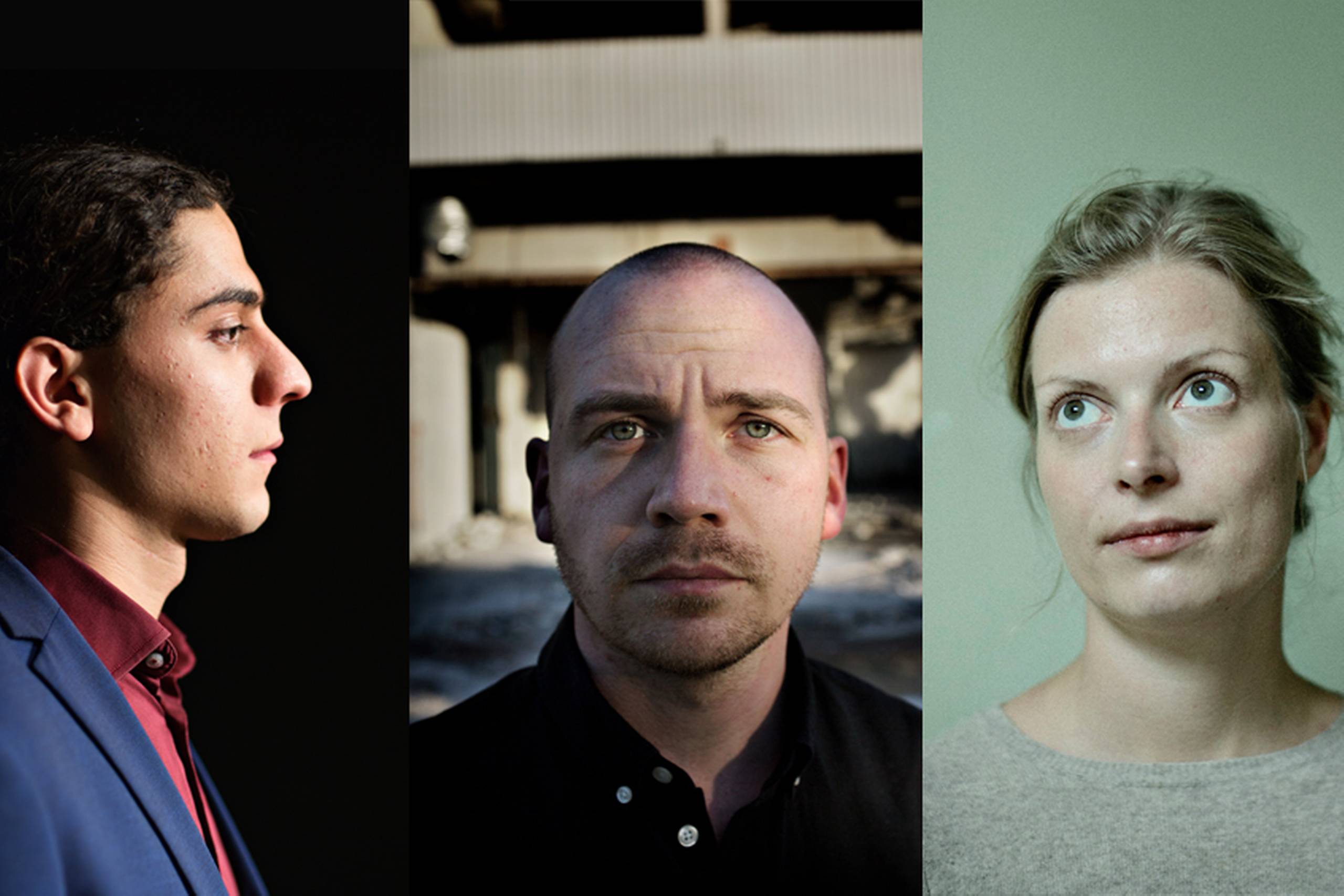 Fra venstre Yahya Hassan, Morten Pape og Asta Olivia Nordenhof – forfattere, der beskæftiger sig med kritik af velfærdsstaten. Foto: Polfoto