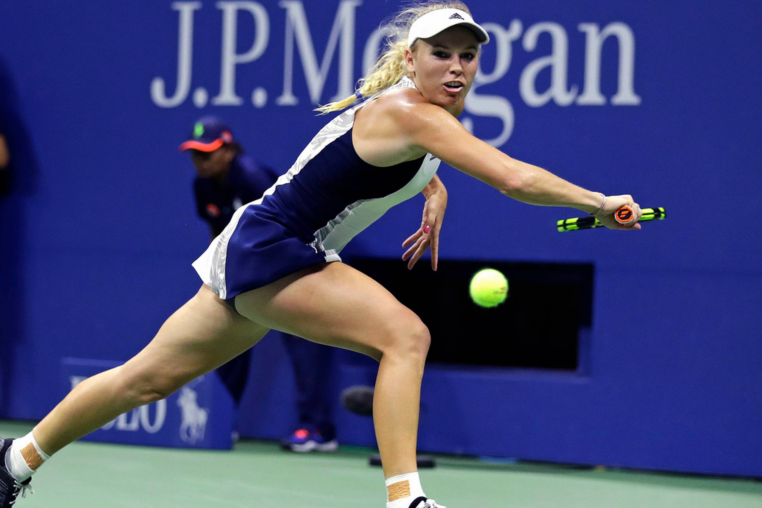 Caroline Wozniacki i kvartfinalen ved U.S. Open. Foto: Charles Krupa/AP