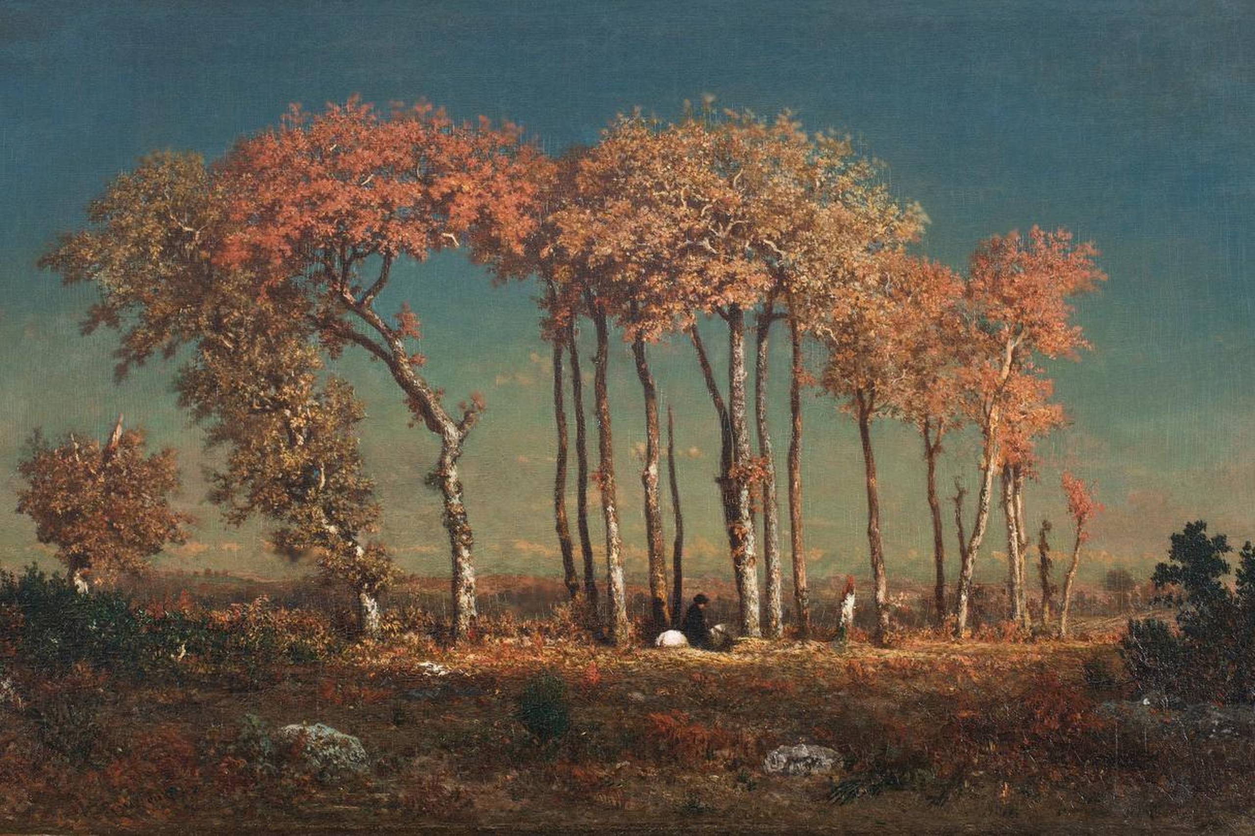 Selv i sine Salon-malerier udfordrer Théodore Rousseau den gode smag med sin hastigt skitserede forgrund: ”Evening (The Parish Priest)”, 1842-43. Toledo Museum of Art