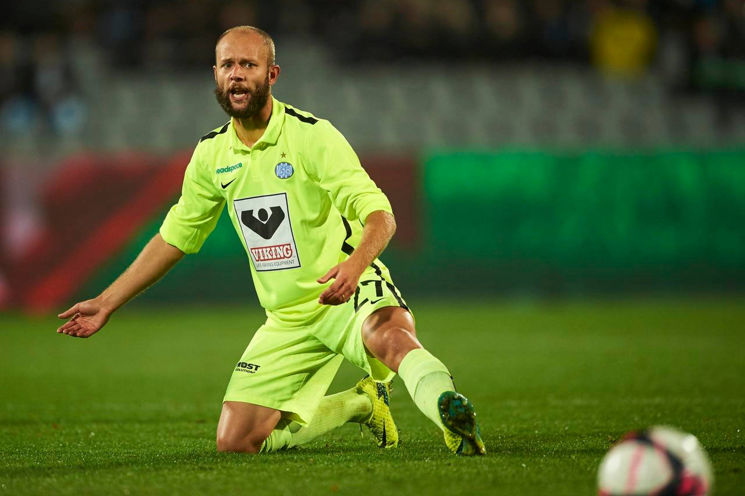 Robin Söder fik scoret mod AGF, inden et samlet EfB-hold faldt sammen i anden halvleg af mandagskampen. Foto: Polfoto