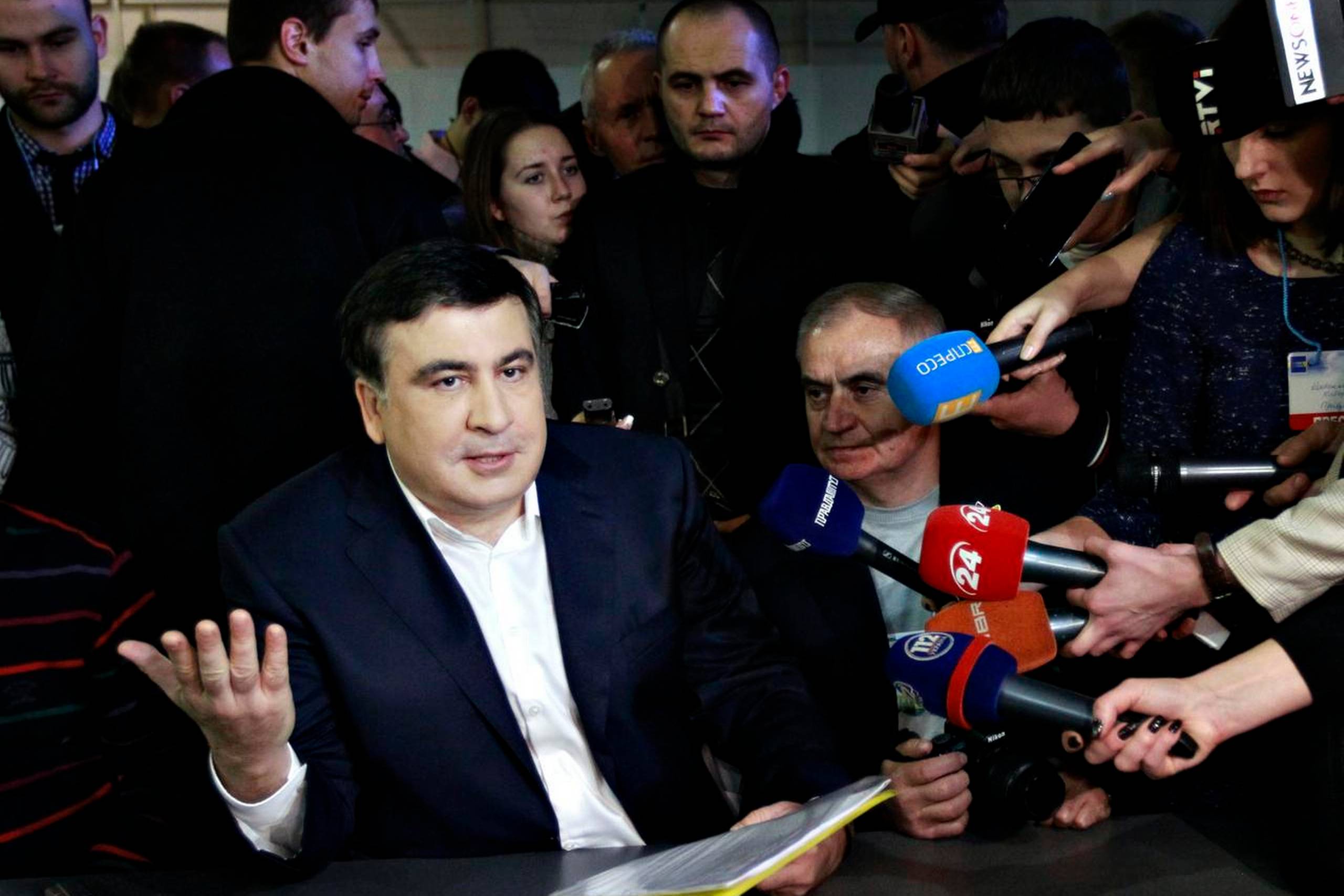 Den tidligere georgiske præsident og nuværende guvernør i Odessa, Mikhail Saakasjvili, har brudt med præsidenten og ventes at stille sig i spidsen for et nyt provestligt parti. Arkivfoto: Sergei Chuzavkov