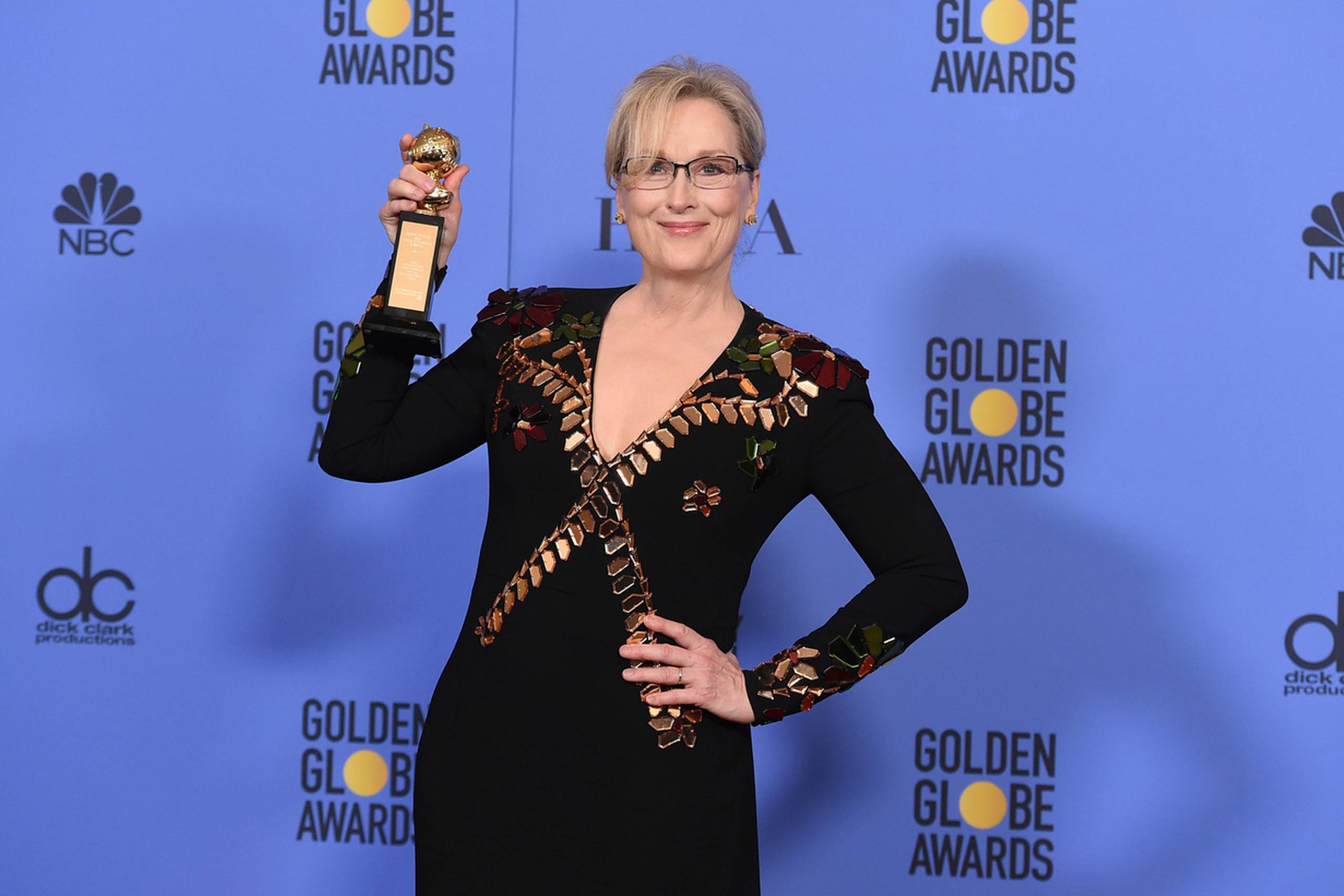 Meryl Streep med Cecil B. DeMille-prisen ved Golden Globe-uddelingen. Foto: Jordan Strauss/AP