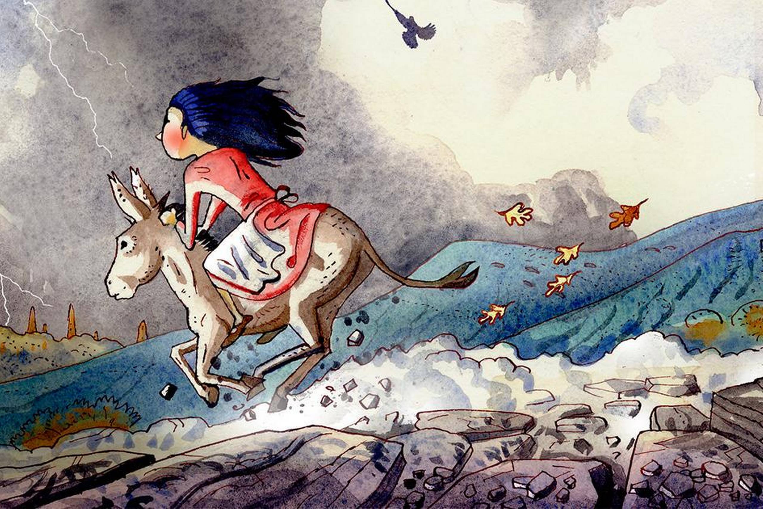 Peter Bay Alexandersens illustrationer er flotte og børnevenlige, men modarbejder på sin vis bogens præmis om, at læseren skal skabe sin egen billedside. Ill. Peter Bay Alexandersen