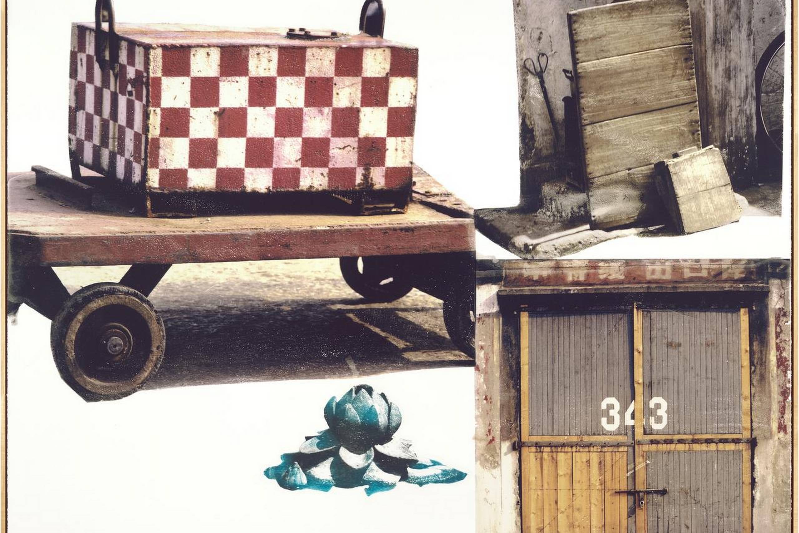 Det oversete, det industrielle og hverdagsagtige i en smuk syntese. Robert Rauschenberg: ”Lotus I”, 2008. Framed pigmented ink-jet with photogravure on Somerset velvet paper. Foto: Robert Rauschenberg Foundation