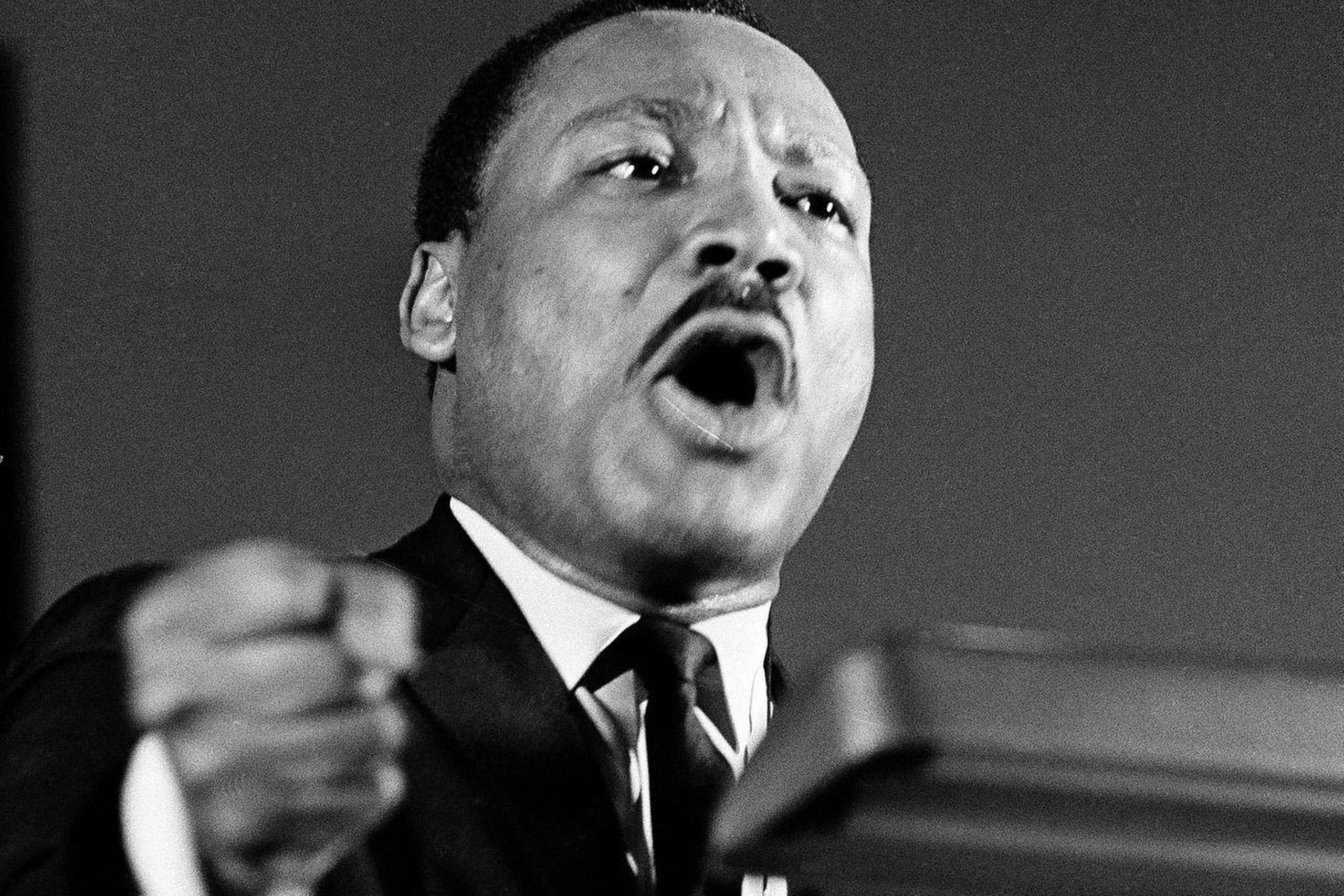 1968: Den 39-årige amerikanske borgerretsforkæmper Martin Luther King bliver myrdet af James Earl Ray i Memphis, Tennessee. Foto: Charles E. Kelly/AP