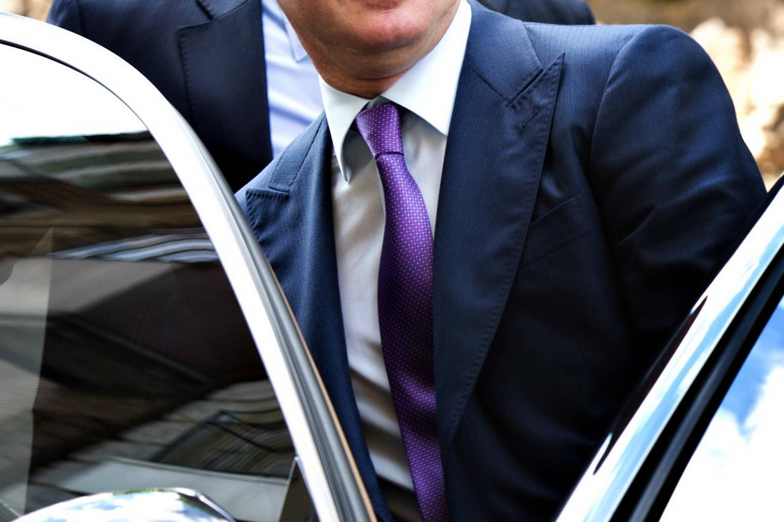 Ukrainian businessman and oligarch Rinat Akhmetov leaves the residence of the German ambassador after a meeting with German Foreign Minister Steinmeier in Kiev, Ukraine, 13 May 2014. Steinmeier visits Kiev and Odessa for talks on 13 May 2014. Photo by: Bernd von Jutrczenka/picture-alliance/dpa/AP Images