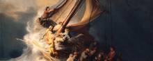 Rembrandt-maleriet ”Galilæernes storm på havet” fra 1633 er blandt de stjålne malerier fra kunstkuppet på Isabella Stewart Gardner Museum. Foto: Isabella Stewart Gardner Museum.