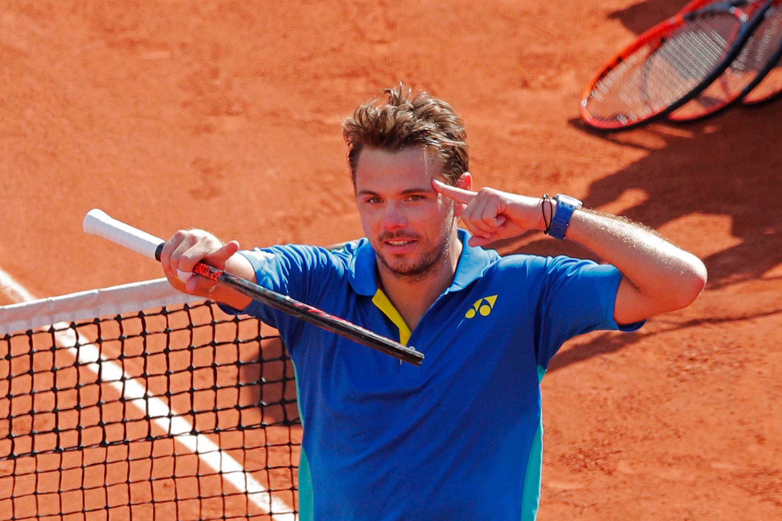 Stan Wawrinka slog Andy Murray i en hård femsætskamp ved French Open. Foto: Christophe Ena/AP