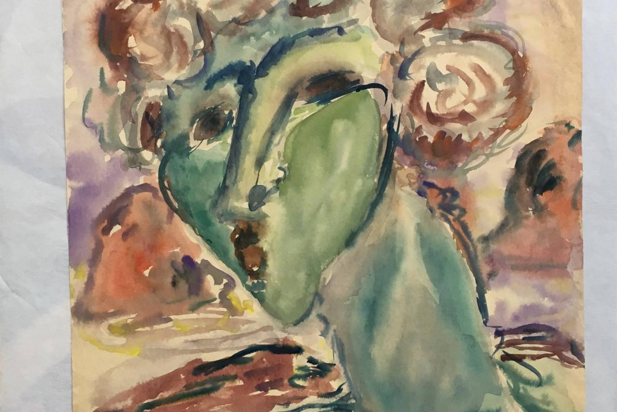 De udvalgte 42 værker fra Günther Grass, hvoraf flere er inspireret af Picasso, taler til os i en tid, der er præget af såvel fred som af frygt og grænser, forklarer kurator Gertrud Yde Iversen. Foto fra udstillingen