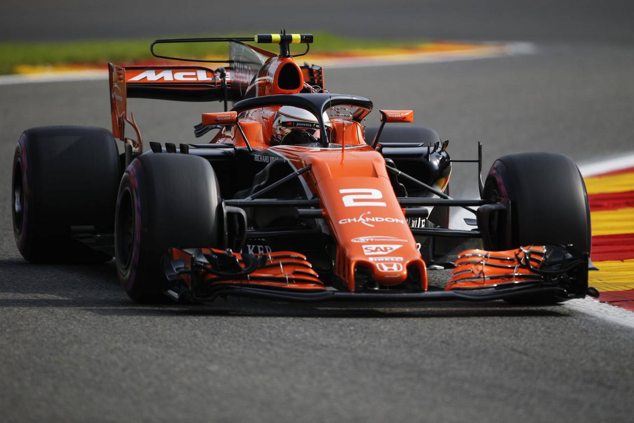 McLarens Stoffel Vandoorne testede haol'en forud for Belgiens grandprix. Foto: James Gasperotti/AP