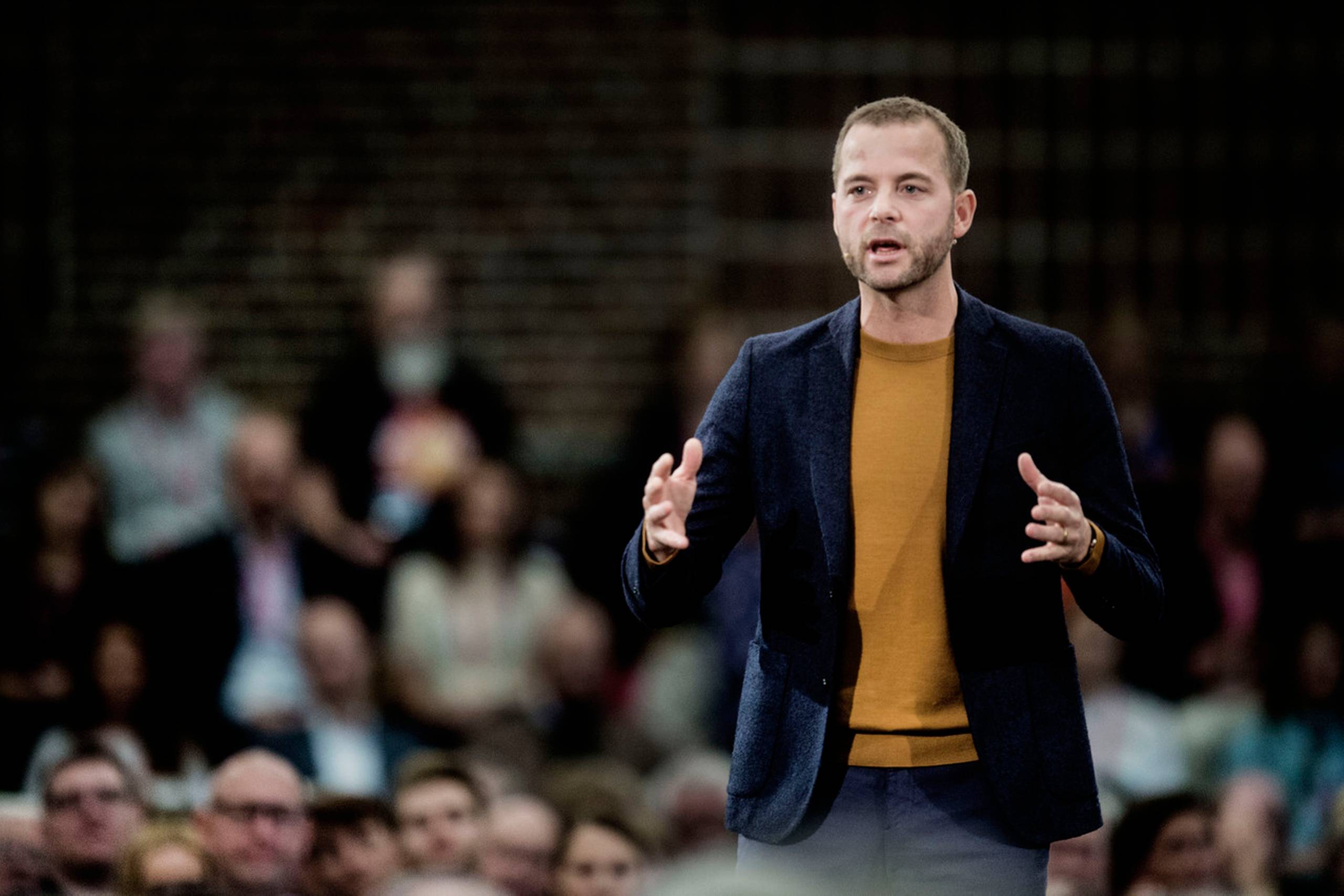 Morten Østergaard taler ved De Radikales landsmøde. Foto: Tim Kildeborg Jensen