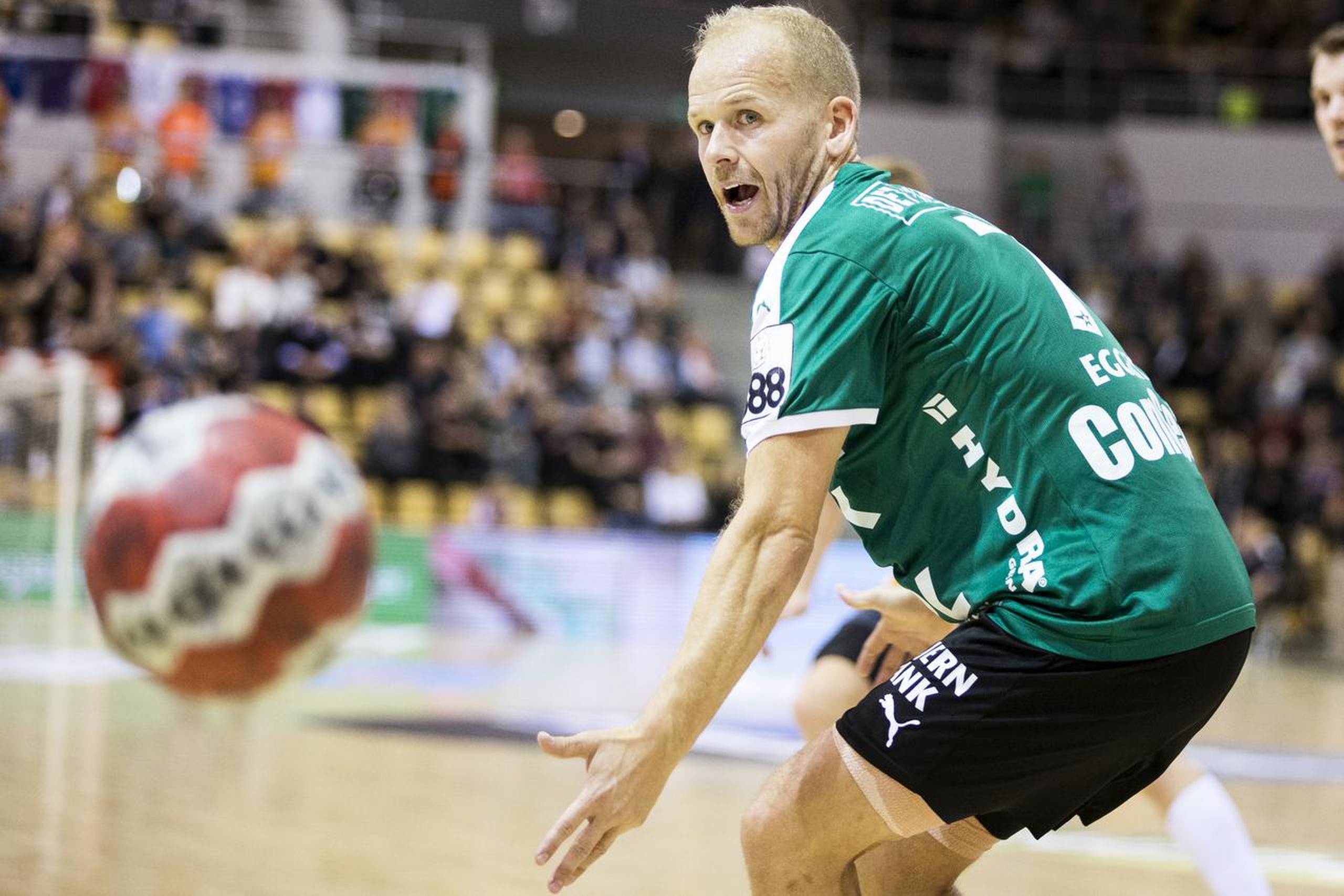 Skjern Håndbolds nr 7 Anders Eggert Ligakampen Århus Håndbold-Skjern Ceres Arena onsdag d. 4. oktober 2017 kl 20.30. Foto: Mikkel Berg Pedersen