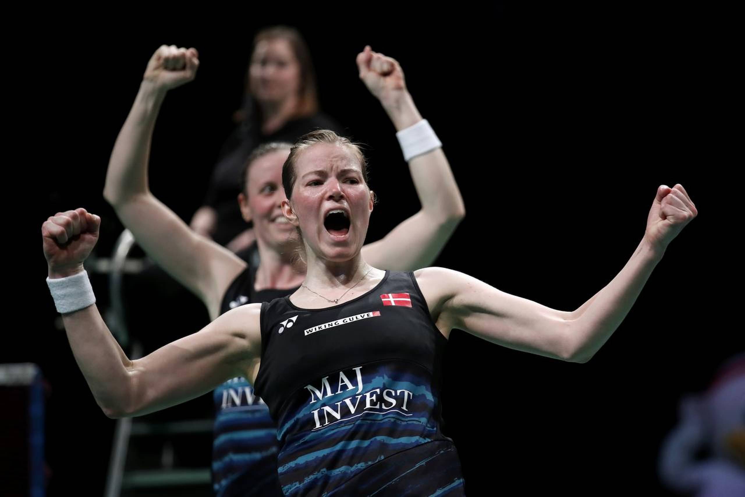 Christinna Pedersen har fået ny makker i mixdouble, men spiller stadig sammen med Kamilla Rytter Juhl, som ses bag hende, i damedouble. Foto: Jens Dresling