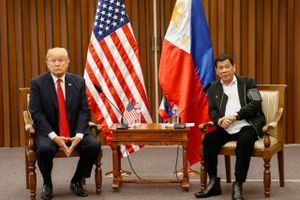 Trump sammen med Filippinernes leder, Rodrigo Duterte. Foto: Rolex Dela Pena/AP