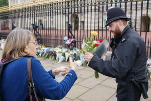 To dage i træk er hengivne undersåtter valfartet med blomster til Buckingham Palace for at vise deres royale overhoved igennem 70 år en sidste respekt. I Hyde Park blev dronning Elizabeth mindet med kanonsalutter på 96 skud.